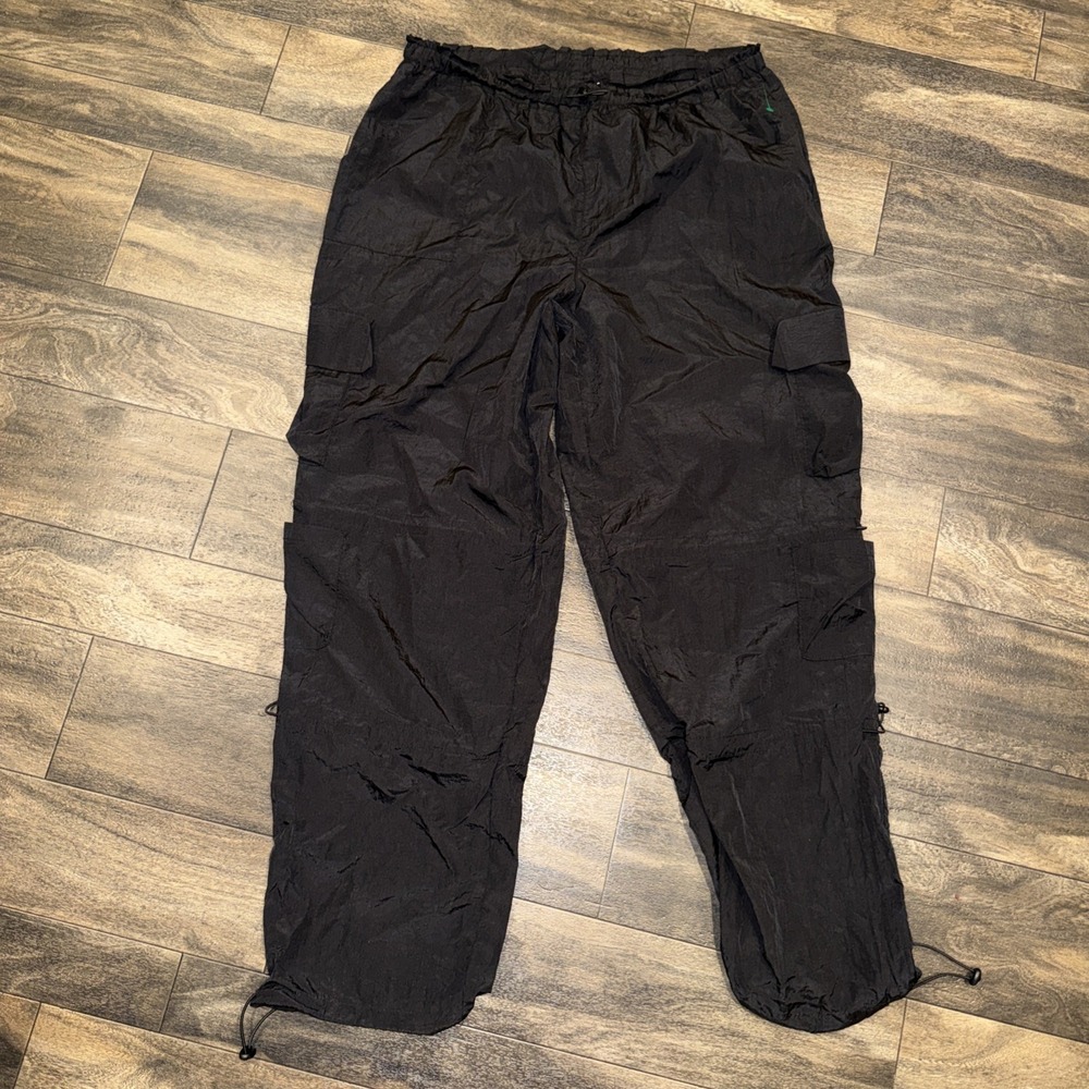 Charlotte Russe Nylon Utility Cargo Jogger Sweatpants Women's Size XL Black NWTG